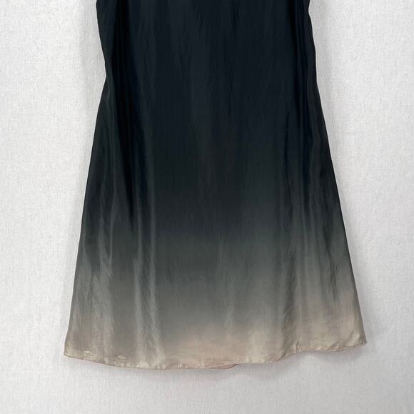 VIVIANA UCHITEL Sleeveless Silk Dress Small Gray Ombre Dip Dye Tuni Shift Cowl - Picture 7 of 16